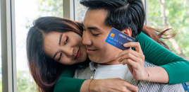 Couple with credit card